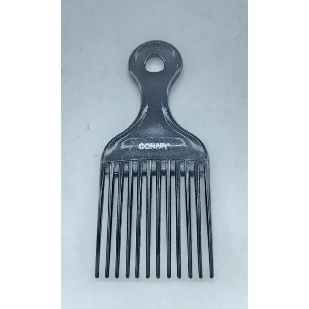 Conair Plastic Hair Comb Pick Black 6.5